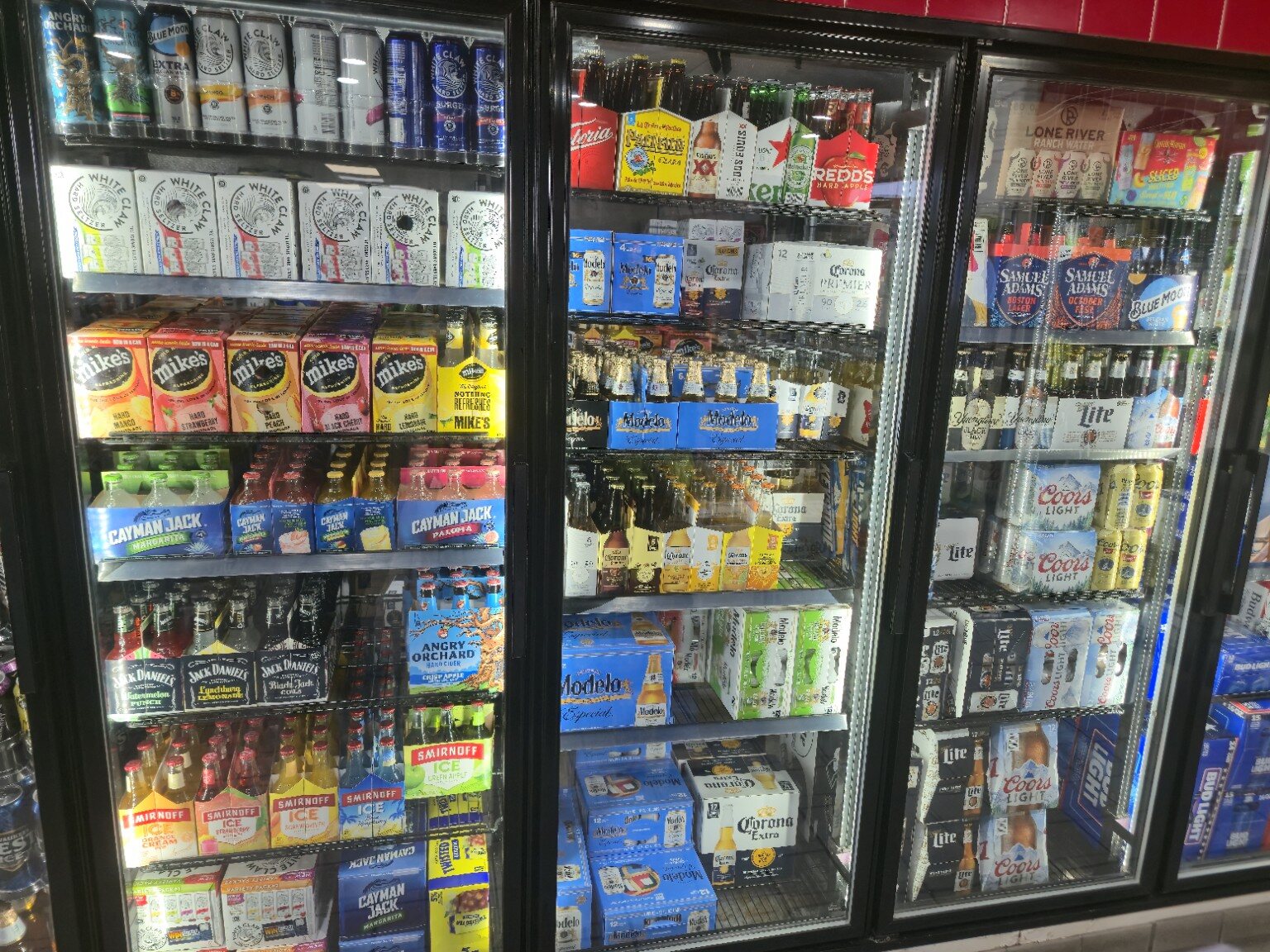 Cold beer cooler at Tiger Pride Mart