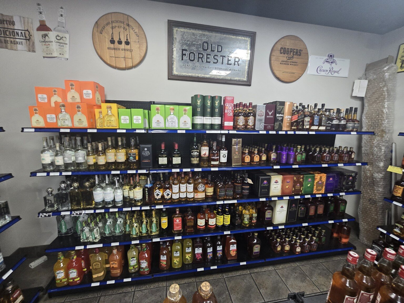 Premium and allocated liquor collection at Tiger Pride Mart