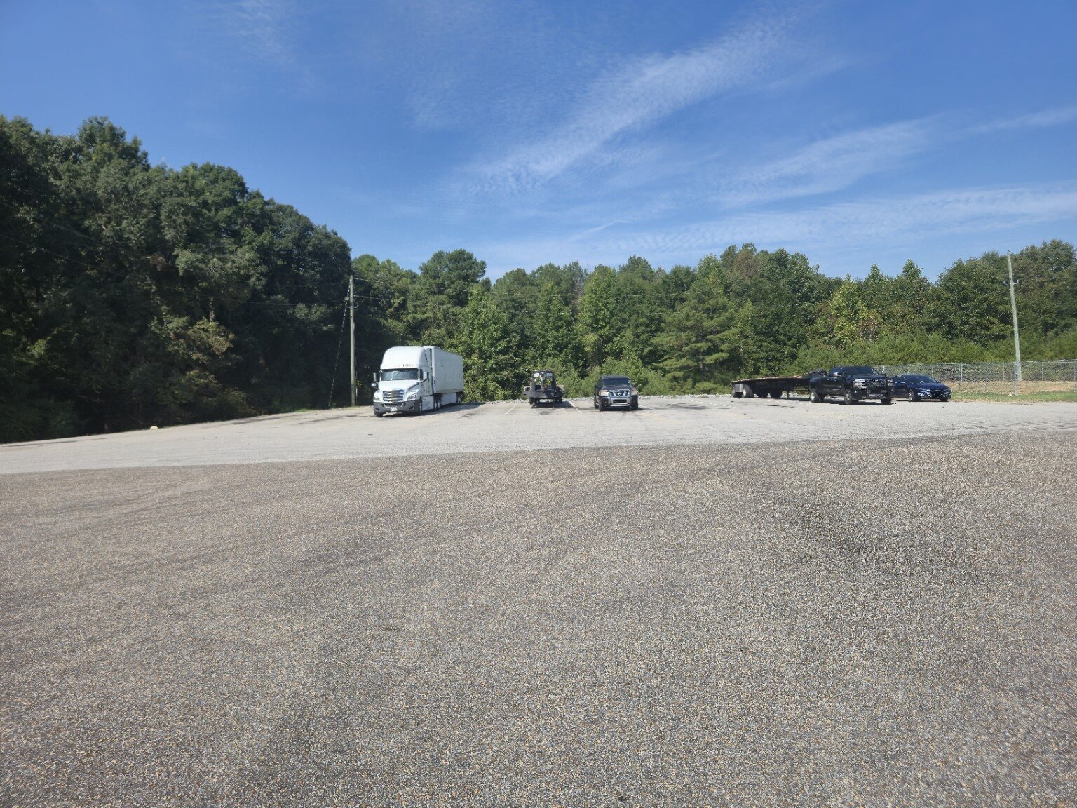 Spacious truck parking at Tiger Pride Mart in Shorter Alabama